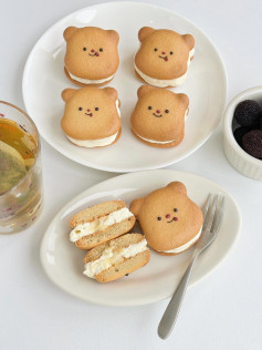 Bánh quy kem gấu nhỏ Earl Grey sầu riêng 🐻🍯