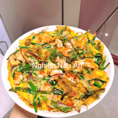 Bánh Xèo Hàn Quốc Giòn Rụm, Tôm Hẹ Thơm Ngon