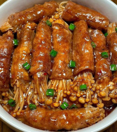 Bò Cuộn Nấm Kim Châm Ngon Ngất Ngây