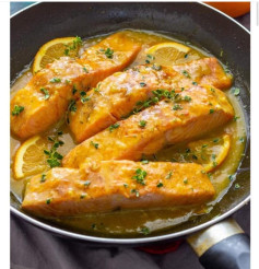 Cá hồi áp chảo sốt cam thơm ngon quyến rũ