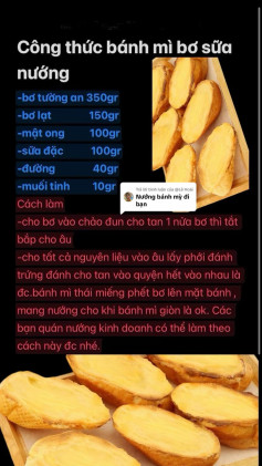cách làm bánh mì nướng bơ sữa