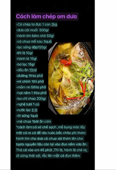 cách làm chép om dưa