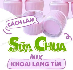 Cách làm sữa chua mix khoai lang tím