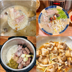 Cháo Sườn Nấm Hương Thơm Ngon Nấu Chậm