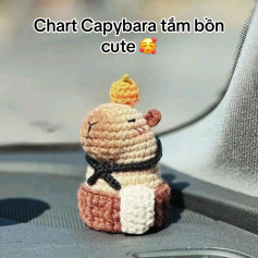 chart capybara tắm bồn cute
