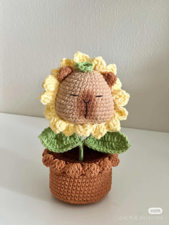 Chart Móc Len Chậu Cây Dễ Thương Hình Capybara