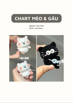 chart móc len GẤU trắng & MÈO đen🧐