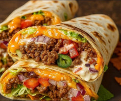 🌮 Cheesy Beef Burrito Wraps