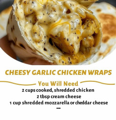 Cheesy Garlic Chicken Wraps: