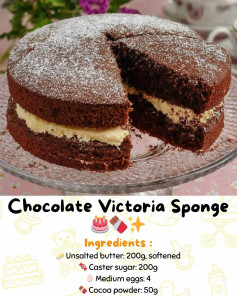 Chocolate Victoria Sponge 🎂🍫✨