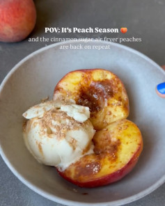 Cinnamon Air-Fried Peaches with Vanilla Bliss