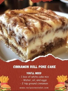Cinnamon Roll Poke Cake
