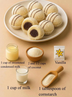 Coconut Candy Bites with Chocolate Filling