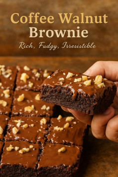 ☕ Coffee Walnut Brownie — Rich, Fudgy, Irresistible 🍫🌰