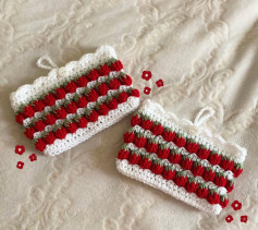 Colorful Crochet Pattern for Small Pouches with Button Closure