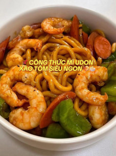 📌 CÔNG THỨC MÌ UDON XÀO TÔM SIÊU NGON 🍤🍜