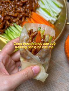 🥢 Công thức món thịt heo xào sốt tương Bắc Kinh cuốn bánh 🥢