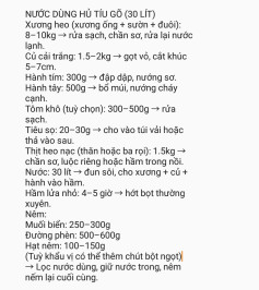 Công thức nước dùng Hủ Tíu Gỏ