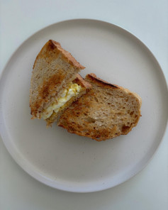 Creamy Egg Salad Delight on Toasted Sourdough