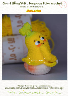 Crochet Chart: Hướng Dẫn Móc Chuối Nướng Dễ Thương
