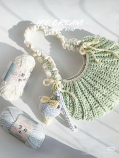 Crochet Ice Cream Bag Pattern with Soft Pastel Yarn