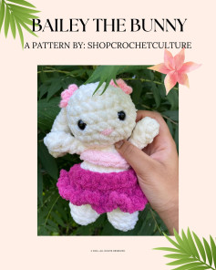 Crochet Pattern: Bailey the Bunny in a Cute Skirt
