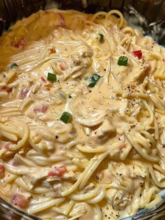 Crockpot Chicken Spaghetti.😋🍴