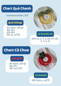cúc áo quả chanh, chart cà chua, ếch xanh, con cua, cá heo, mèo con, trái tim, ngôi sao, gà con, bươm bướm, dưa hấu, quả bơ, kiwi, chart hoa, ốc sên, gấu.