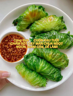 🥬 CUỐN RAU TƯƠI CHẤM SỐT CAY MẶN CHUA NGỌT – NGON, GIẢM CÂN, DỄ LÀM!