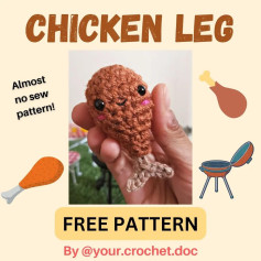 Cute Crochet Chicken Leg Amigurumi Pattern Free Download