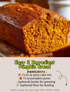 Easy 2 Ingredient Pumpkin Bread