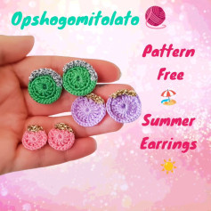 Free Crochet Pattern for Colorful Summer Earrings