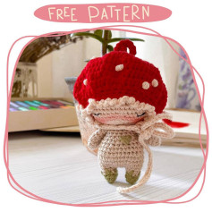 Free Crochet Pattern for Cute Mushroom Doll