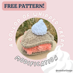 Free Pattern: Crochet Whipped Cream Dollop for Beginners