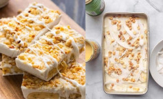 Kem chuối dừa đông lạnh với đậu phộng giòn