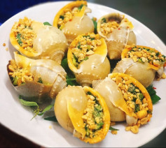 Garlic Snails with Scallion Oil and Crunchy Peanuts