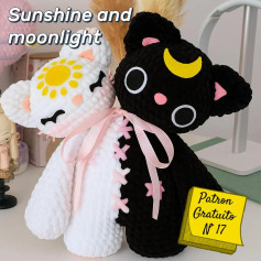 Gatitos de Sol y Luna en Amigurumi
