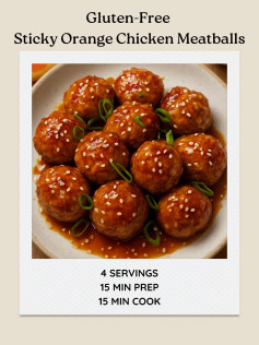 Gluten-Free Sticky Orange Chicken Meatballs
