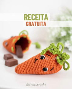 Gráficos de crochê de cenouras fofas para iniciantes