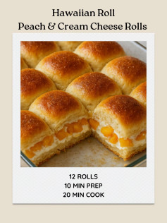 Hawaiian Roll Peach & Cream Cheese Rolls