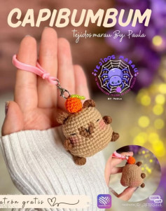 Llavero de Capibara Amigurumi, patrón de crochet gratis