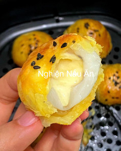 LƯU NGAY CÁCH LÀM BÁNH VẢI NƯỚNG PHÔ MAI HẤP DẪN LẠ MIỆNG BẰNG NỒI CHIÊN KHÔNG DẦU.