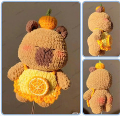 Mẫu Capybara mặc yếm mông đào mộng nước cute nàk ^^.#chartfree #crochet #trending #fyp