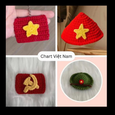 Mẫu móc len Việt Nam với họa tiết cờ và ngôi sao