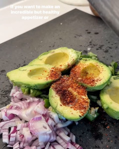 Mediterranean Guacamole with Crispy Chickpeas and Pomegranate