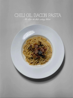 Mì dầu ớt thịt xông khói ˎˊ˗ Chili oil bacon pasta 🍝