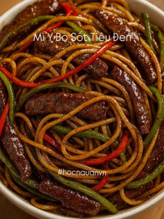 Mì Ý Bò Sốt Tiêu Đen Thơm Lừng, Cay Nồng Hấp Dẫn