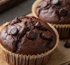 Moist Double Chocolate Chip Muffins