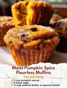 Moist Pumpkin Spice Flourless Muffins