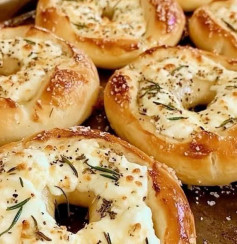 Mozzarella Stuffed Rosemary Parmesan Soft Pretzels
